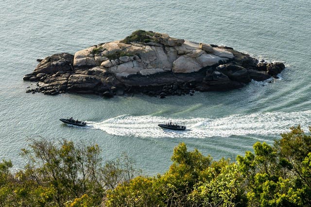 <p>Military boats from Taiwan's Amphibious Reconnaissance and Patrol Unit patrol the Matsu Islands</p>