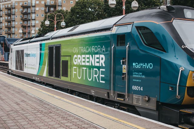Passenger trains are being powered by vegetable oil for the first time in the UK, an operator said (Chiltern Railways/PA)