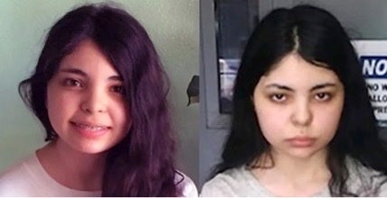 Alicia Navarro, left, before she went missing, and right, after her reappearance