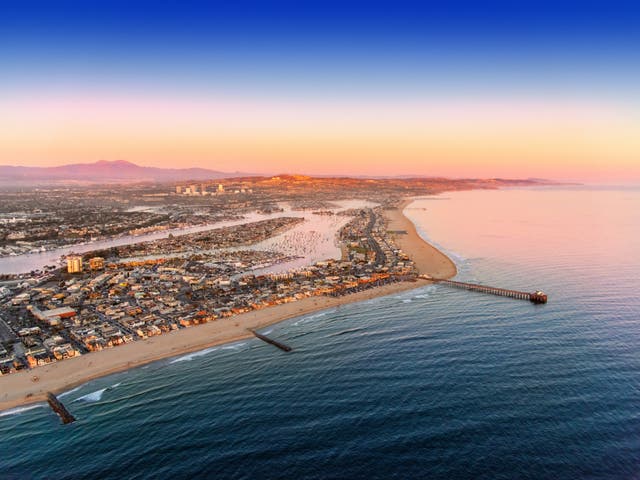 <p>There are miles of sand to explore in Newport Beach </p>