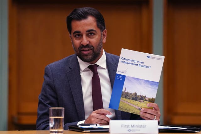 First Minister Humza Yousaf has published the latest in a series of papers from the Scottish Government aimed at making the case for independence (Andrew Milligan/PA)
