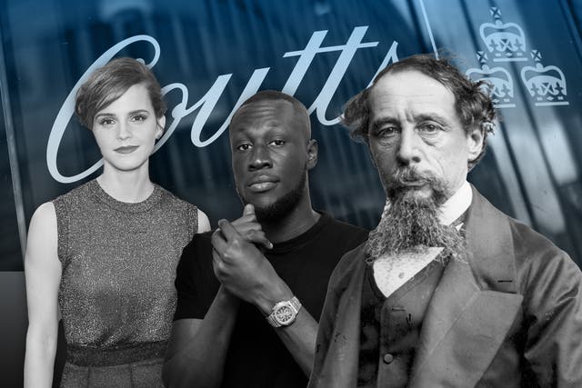 <p>‘Particular people have always banked at Coutts’, including Emma Watson, Stormzy and Charles Dickens  </p>