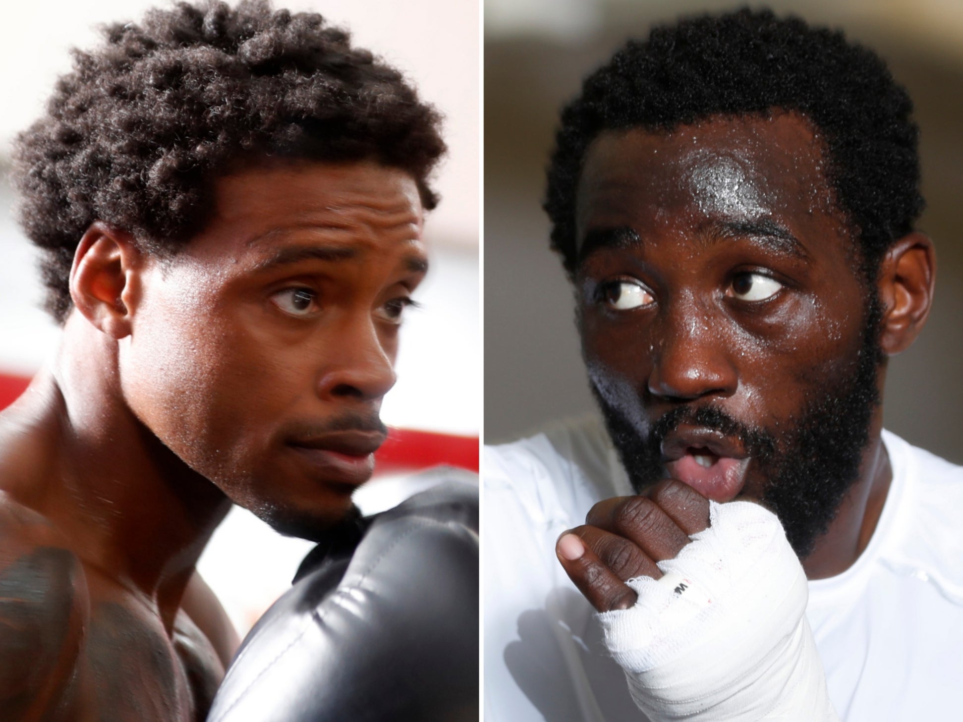 Spence (left) and Crawford are both unbeaten ahead of their undisputed-title fight