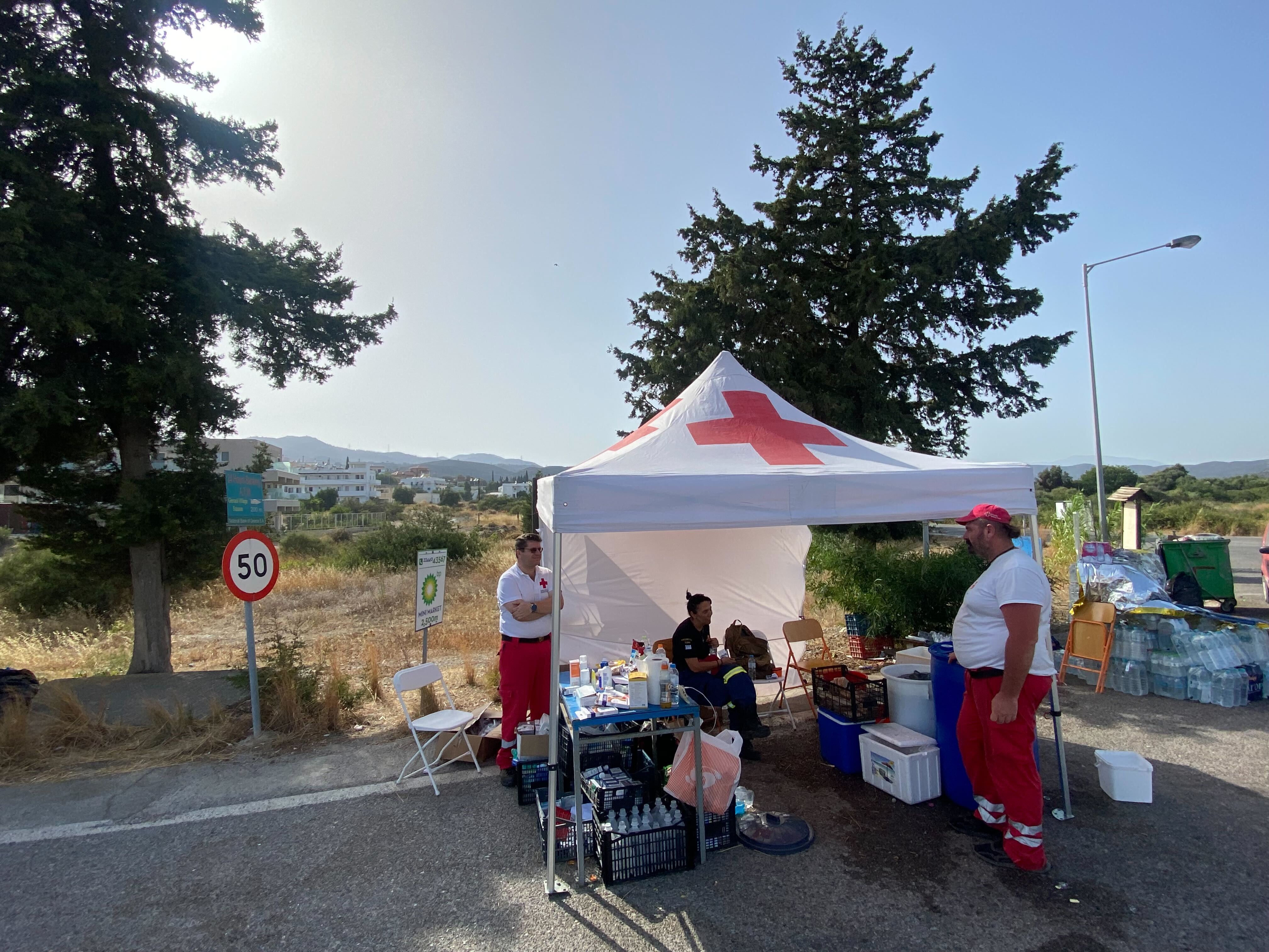 Red Cross staff stationed in Rhodes