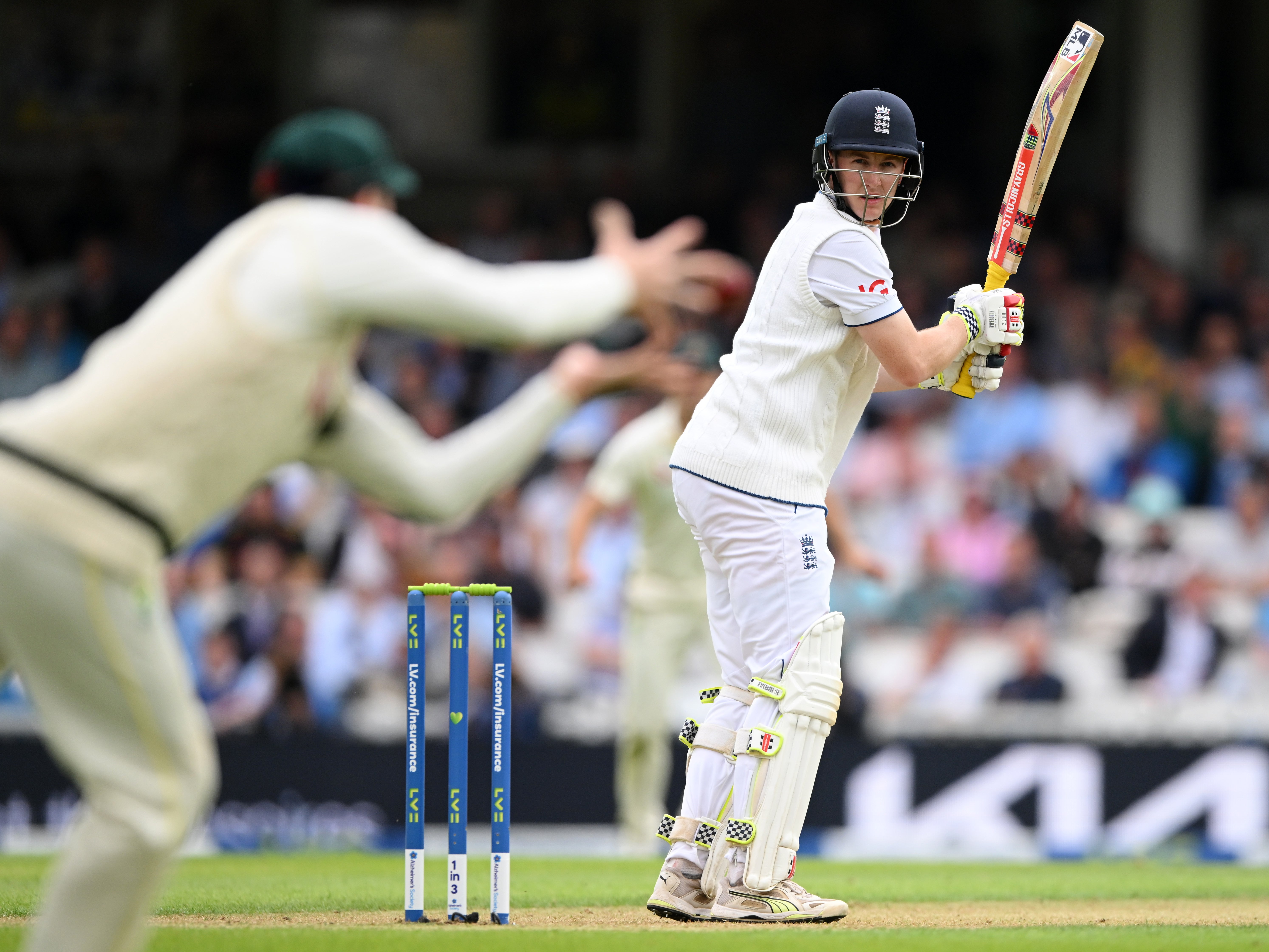 Steve Smith takes the crucial wicket of Harry Brook