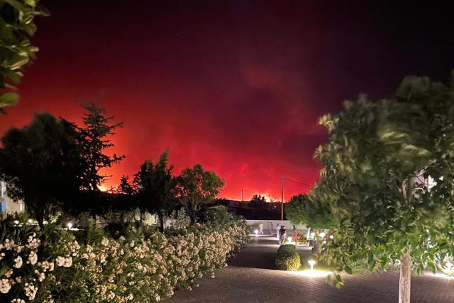 Wildfires on the Greek island of Rhodes (Ian Noble/PA)