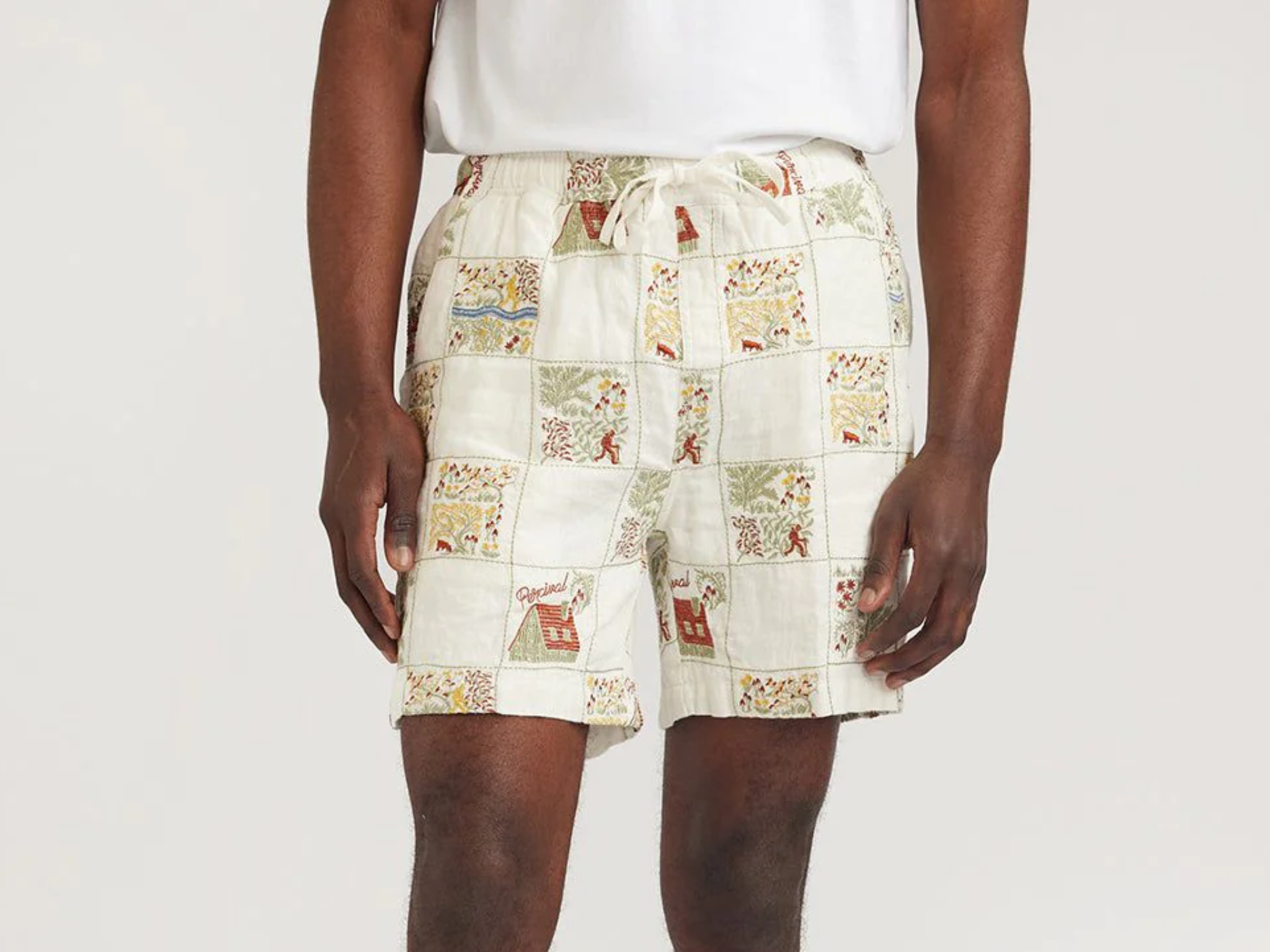 Percvial embroidered linen shorts