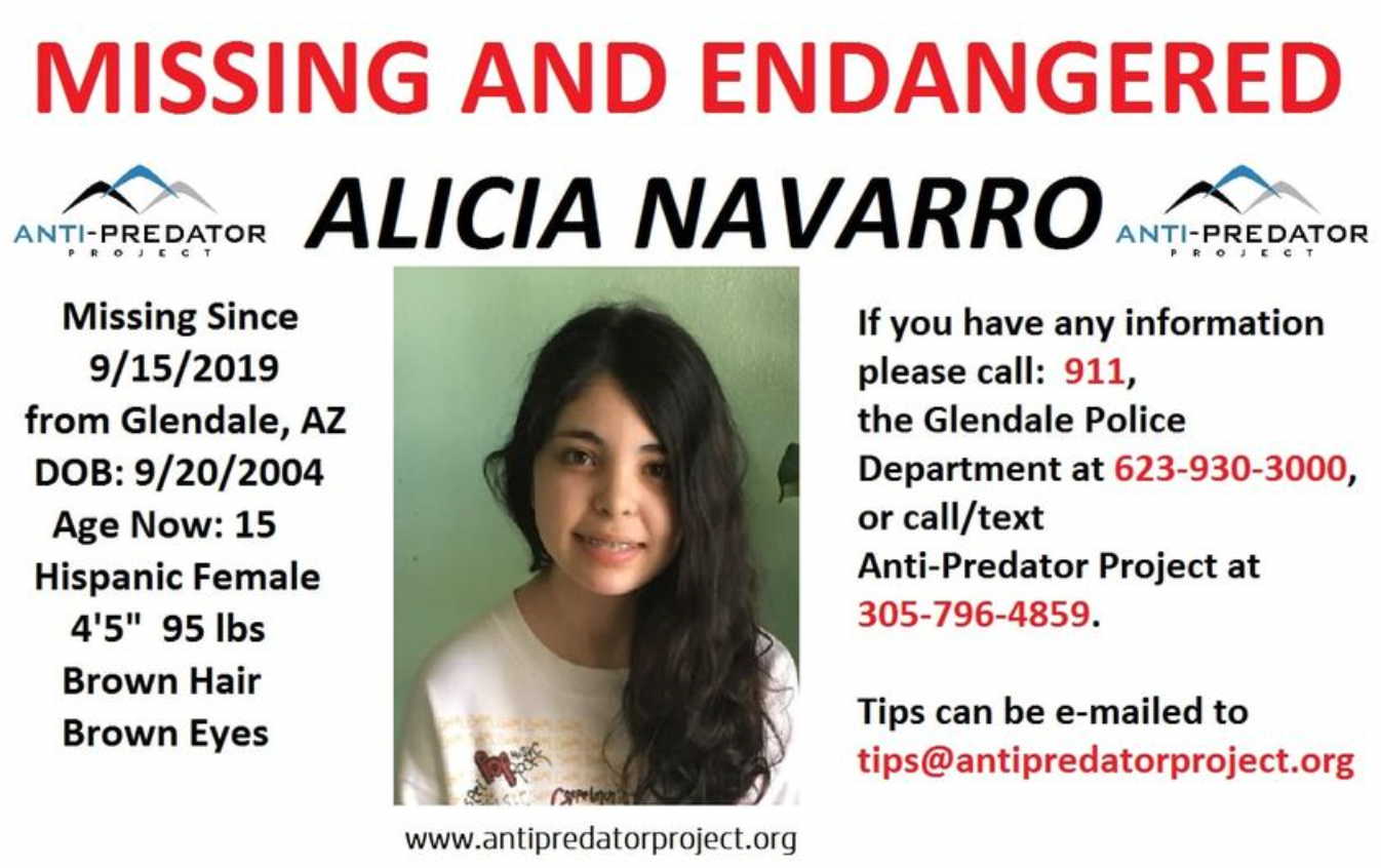 Alicia went missing just five days before her 15th birthday