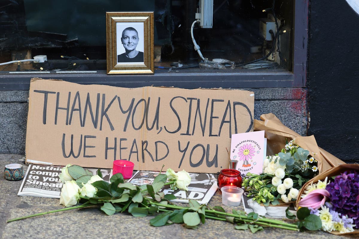 Vigil held for Sinead O&rsquo;Connor as dozens pay tribute to &lsquo;beautiful soul&rsquo;