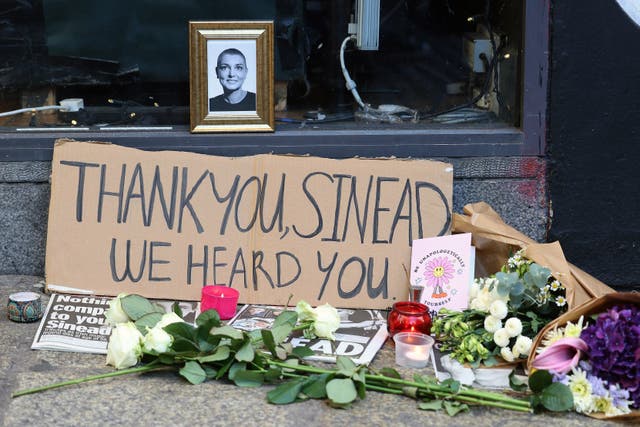 Dozens have gathered to pay their respects to Sinead O’Connor (Damien Eagers/PA)