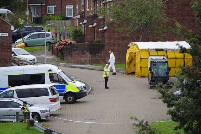 Jake Davison was confronted by an unarmed police officer in Keyham, Plymouth (Ben Birchall/PA)