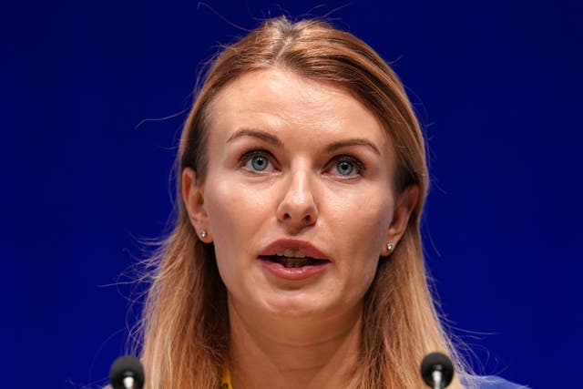 Lesia Vasylenko spoke out in support of the munitions site workers (Andrew Milligan/PA)