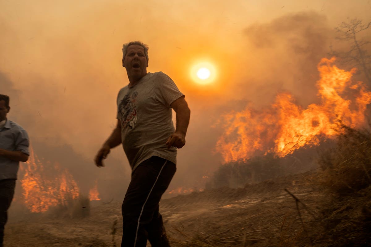 Greece fires: Rhodes state of emergency remains as flames near Athens – live update