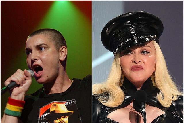 <p>Sinead O’Connor and Madonna</p>