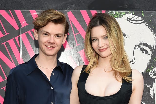 <p>Thomas Brodie-Sangster and Talulah Riley attend Vanity Fair and FX Present "Pistol" at The Metrograph on May 18, 2022</p>