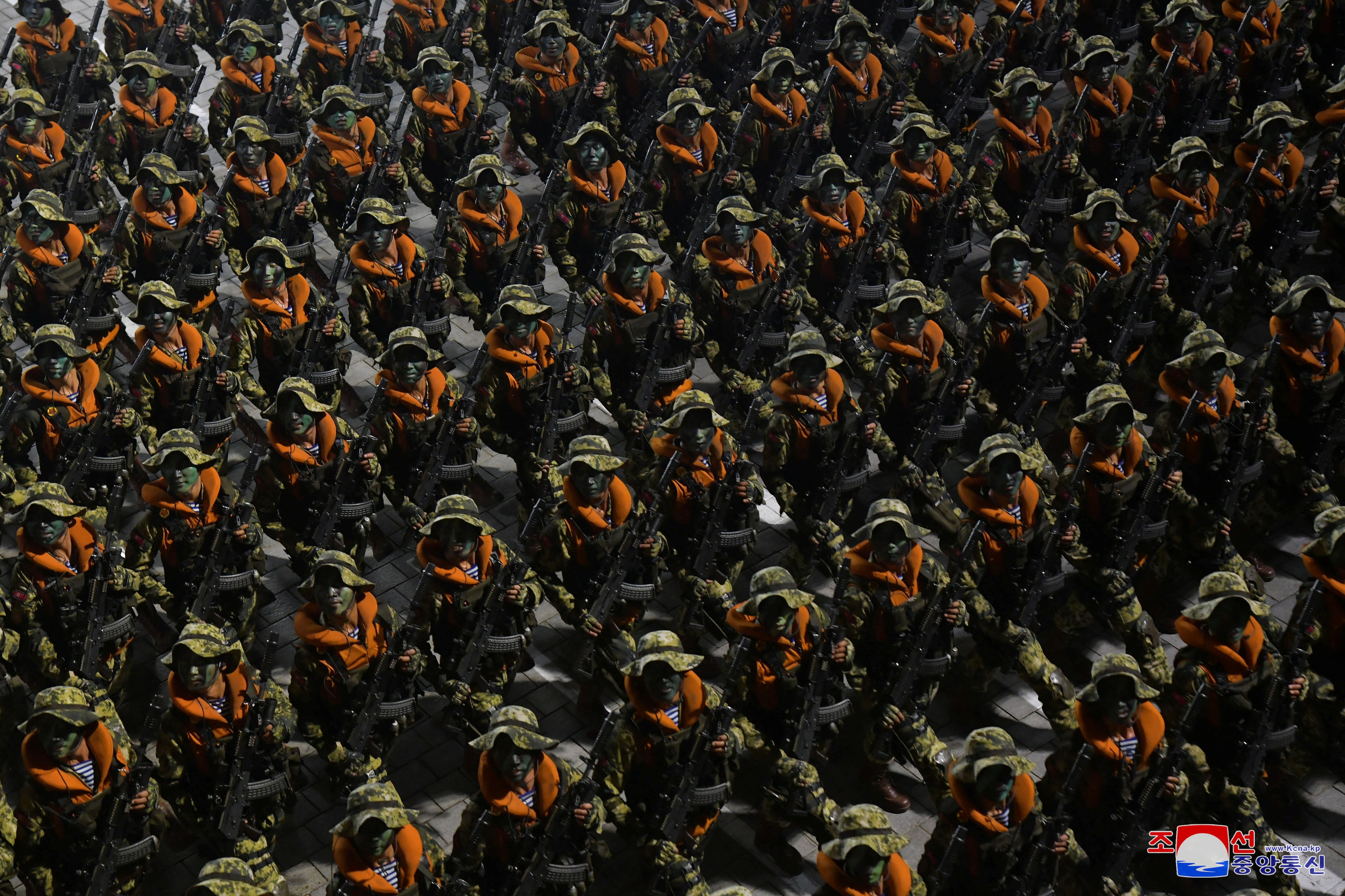 Soldiers participate in a military parade to commemorate the 70th anniversary of the Korean War armistice in Pyongyang