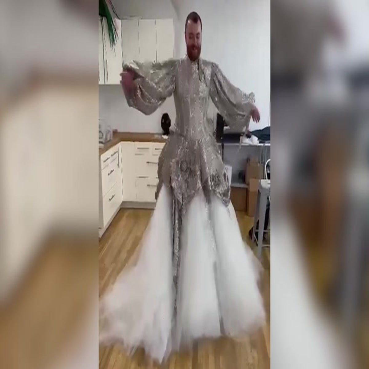 Sam Smith dazzles in jaw-dropping designer dress on Gloria world