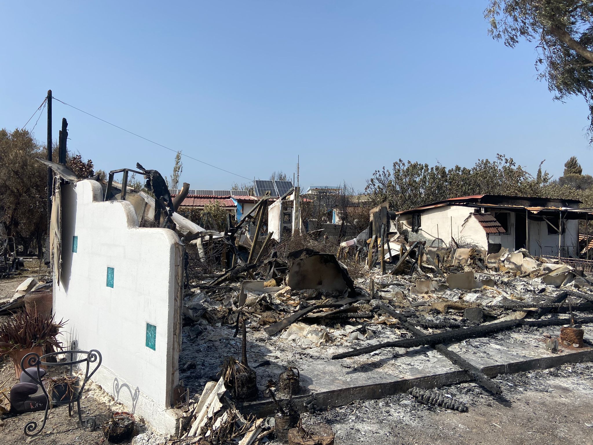 Summer shock: several houses in the Rhodes resort of Kiotari were reduced to rubble and ashes by the wildfires on the Greek island