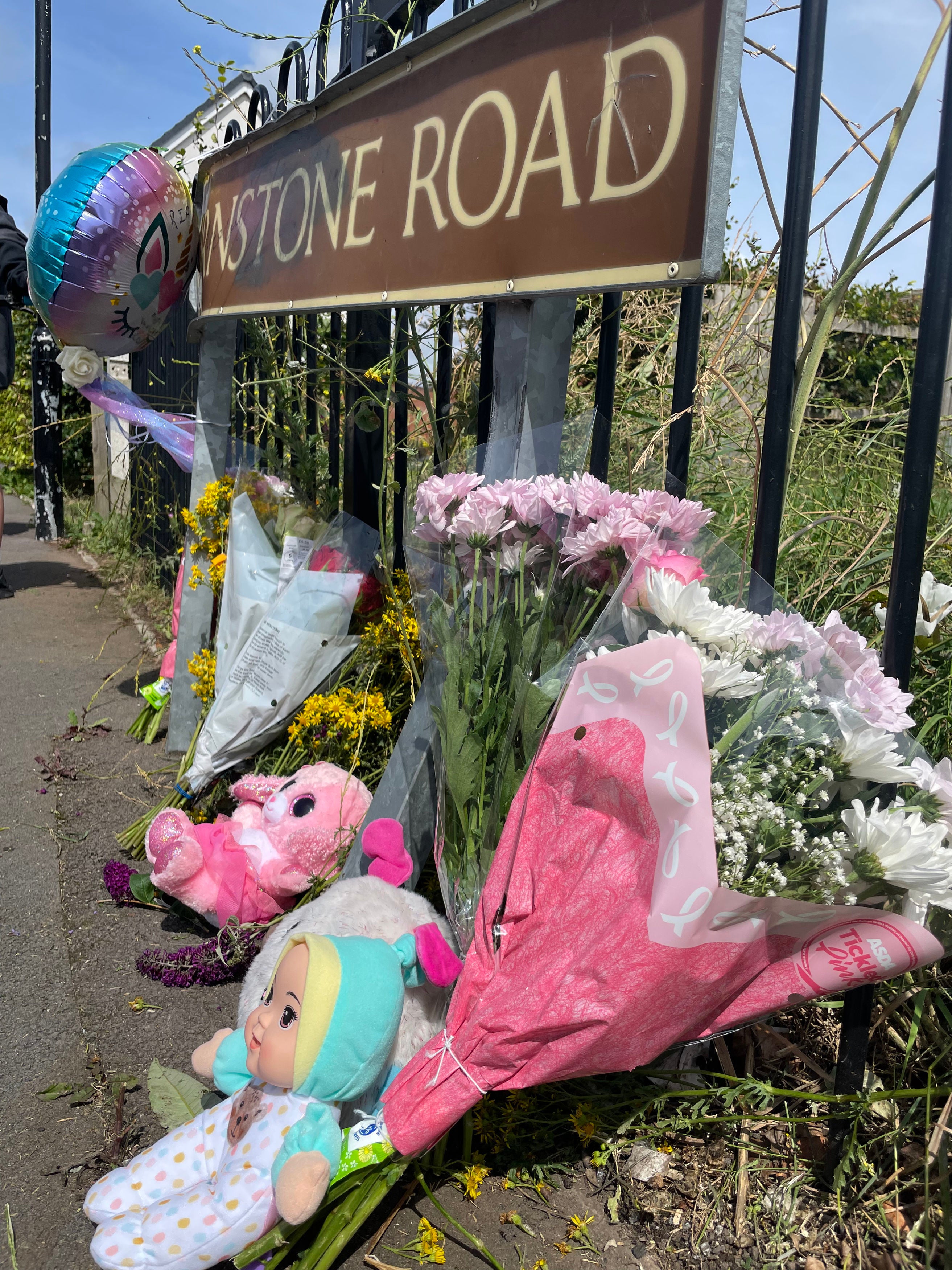 Flowers are left on Turnstone Road in Blakenall