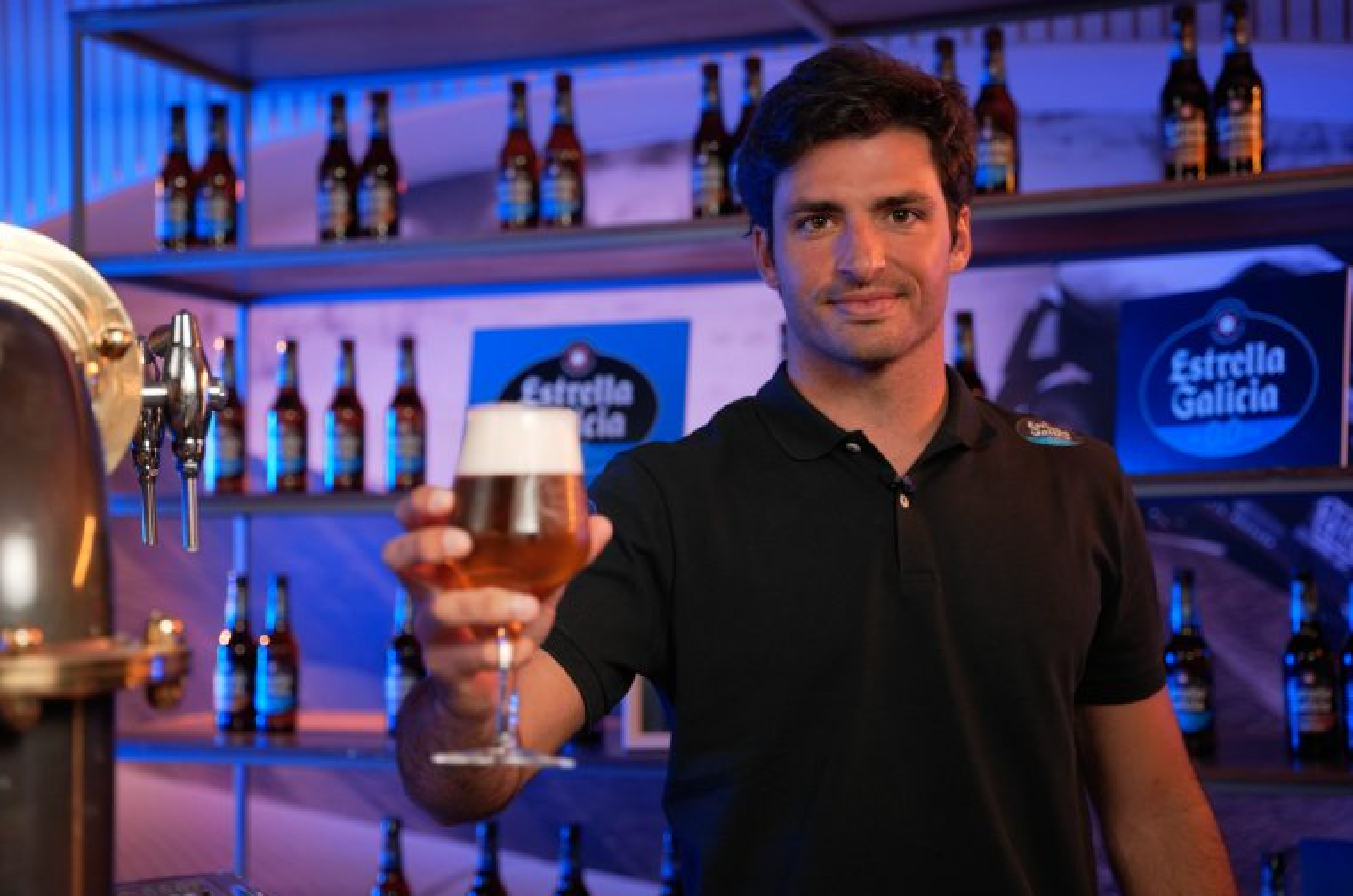 Sainz is a brand ambassador for Estrella Galicia