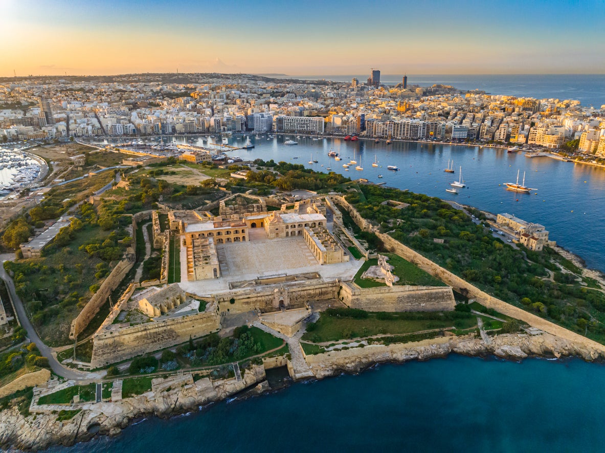 Manoel Island, with Sliema’s cityscape in the background