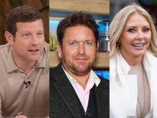 ‘Chin up’: Dermot O’Leary and Carol Vorderman among stars sharing support for James Martin amid bullying row