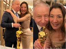 Michelle Yeoh brings Oscar statuette to her own wedding as she marries long-time partner Jean Todt