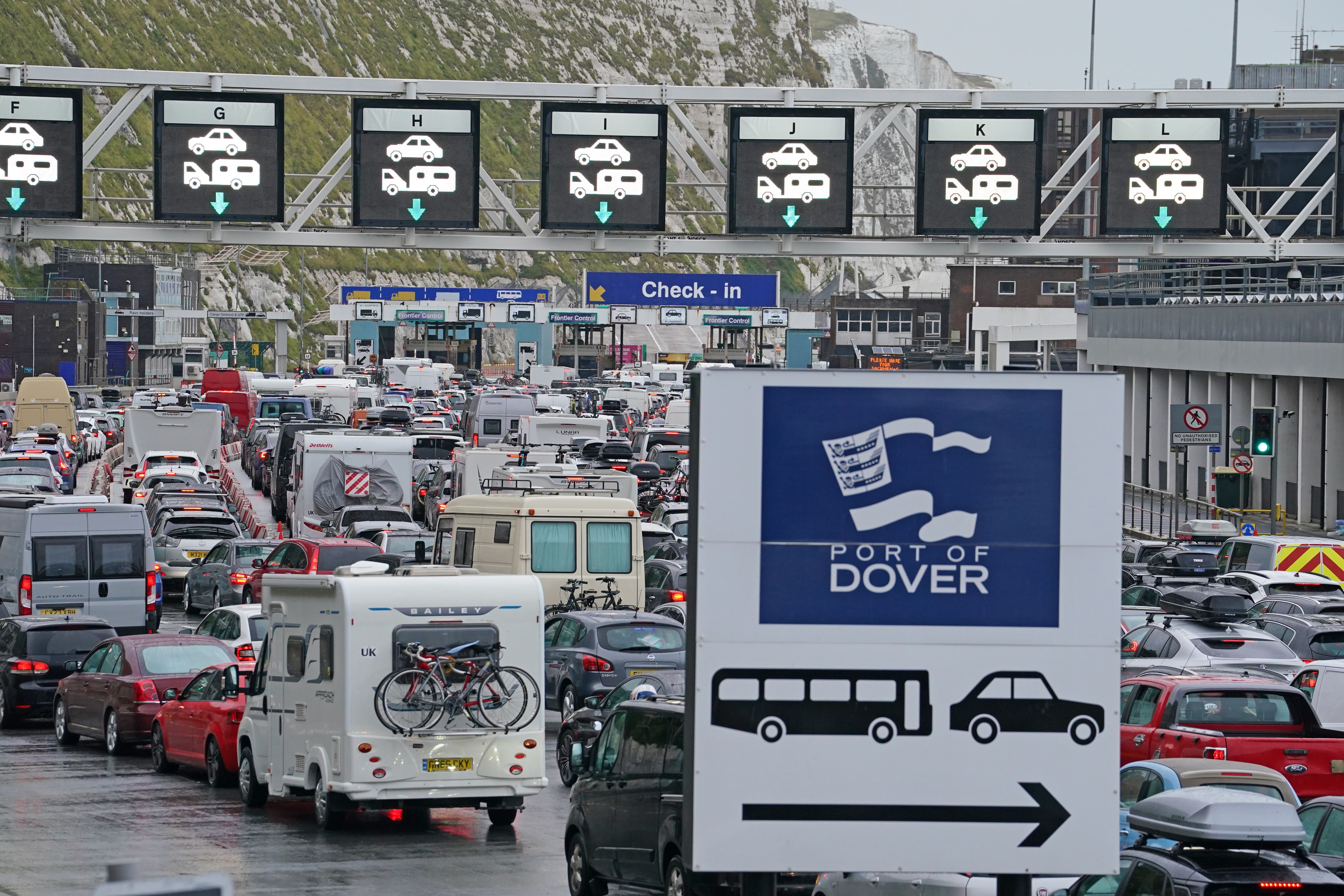 French police said the last two weekends of July are usually the busiest for British tourists crossing the Channel (Gareth Fuller/PA)