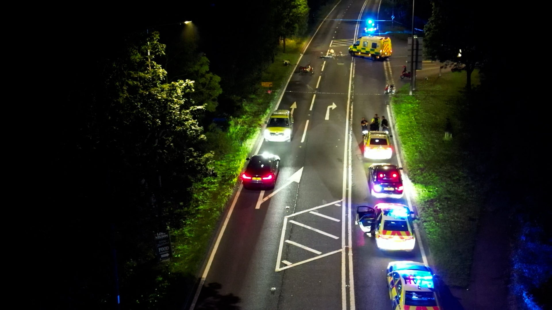 Emergency services were called to the scene near the Lord Nelson Pub on the A628 on Friday night