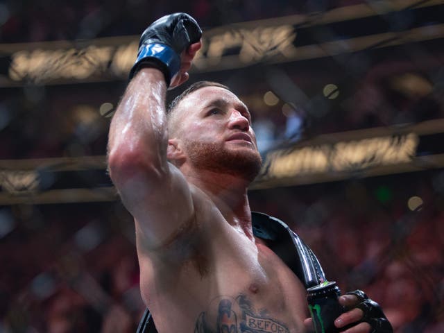 <p>Justin Gaethje won the ‘BMF’ title by stopping Dustin Poirier at UFC 291</p>