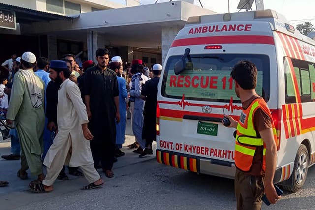 <p>Seriously wounded people are being airlifted to the provincial capital, Peshawar</p>