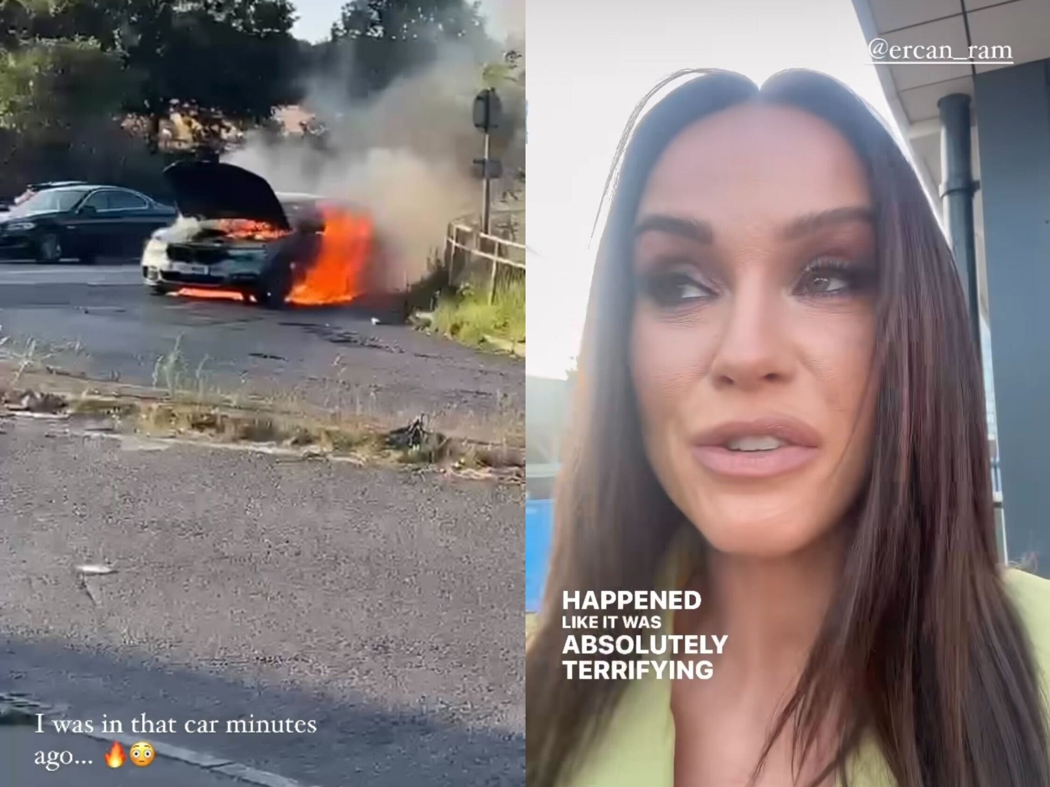 Vicky Pattison detailed how an Uber she had been in burst into flames moments after she got out