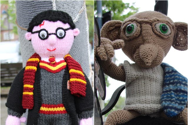 A town in Shropshire has received a magical transformation (Ellesmere Yarn Bombers/PA)