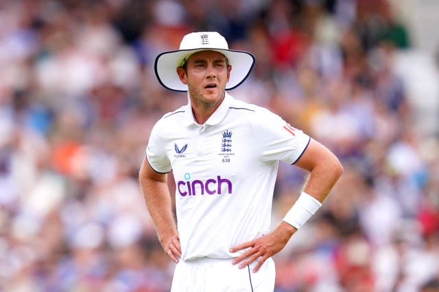 Stuart Broad, who has announced his retirement from cricket, during day four of the fifth LV= Insurance Ashes Series Test match at The Kia Oval (John Walton/PA)