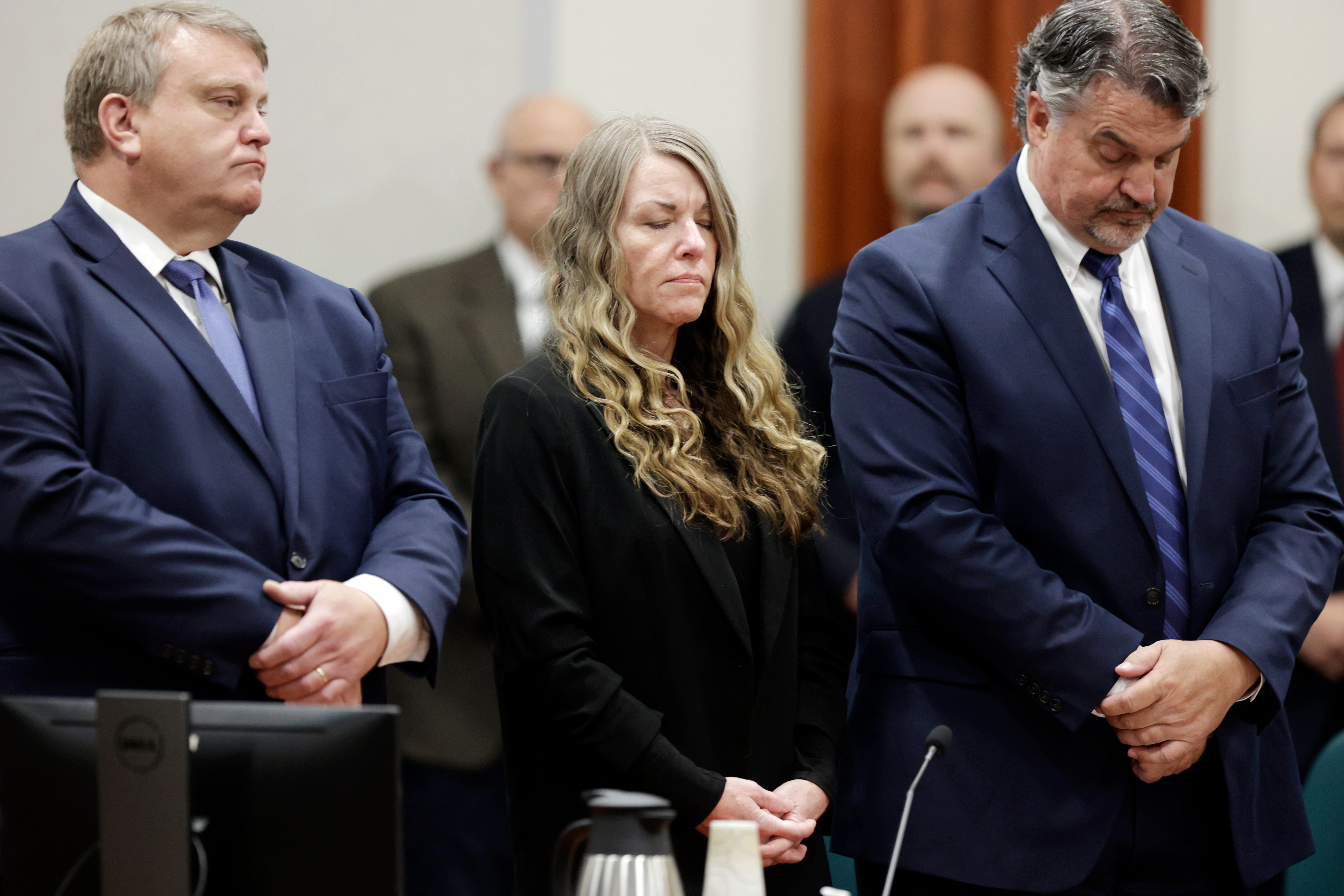 Lori Vallow Daybell stands and listens as the jury’s verdict is read at the Ada County Courthouse in Boise, Idah