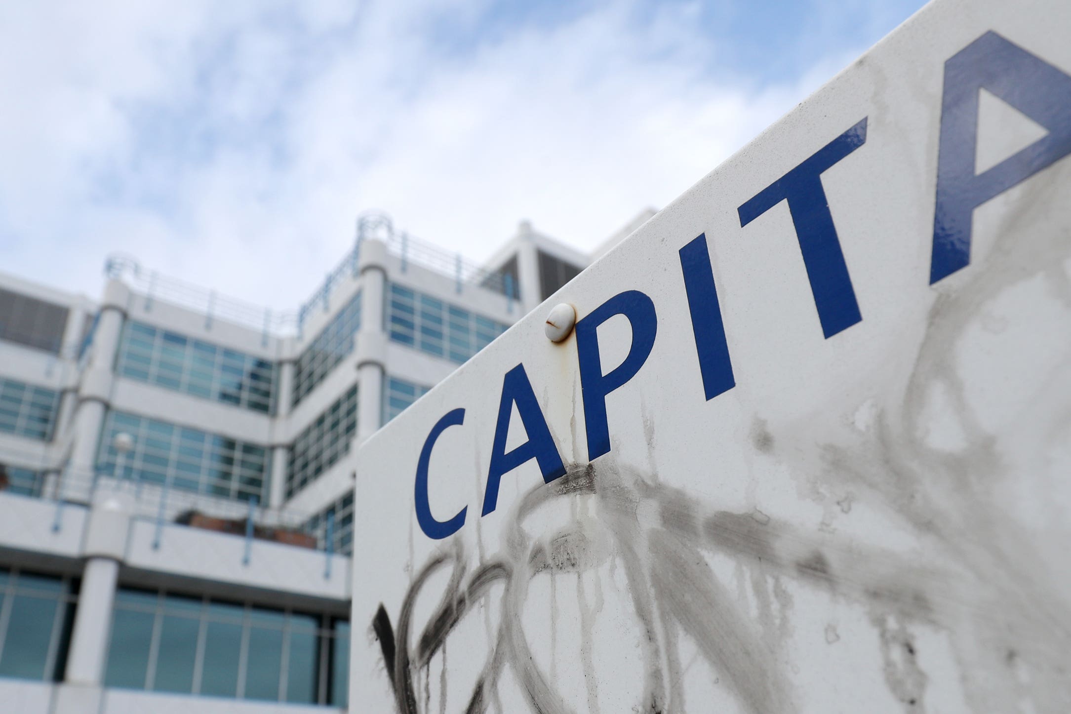 General view of a Capita sign outside their offices in Bournemouth, Dorset (Andrew Matthews/PA)