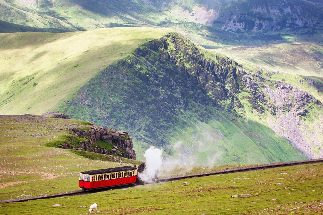 Mount Snowdon, the highest mountain in Wales and one of the Three Peaks