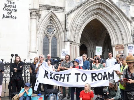 Activists outside the Court of Appeal in London