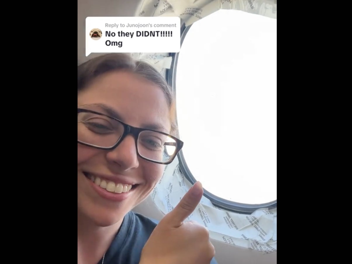 TikTok content creator Ally Shapiro shares how Delta Air Lines taped her window open during an eight hour flight