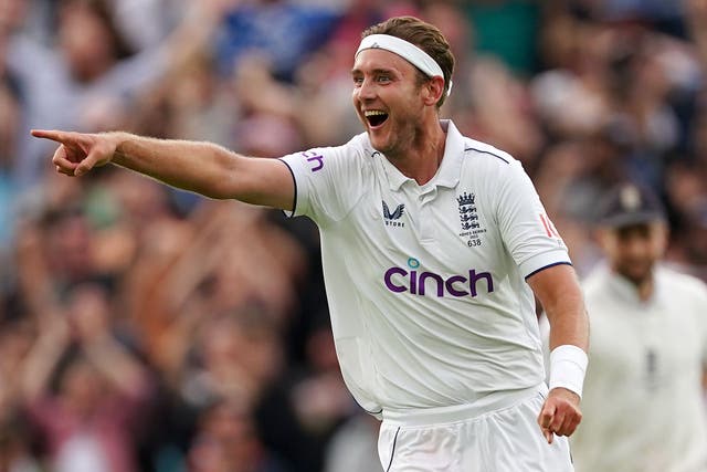 Stuart Broad retired in style at the Oval (Mike Egerton/PA)