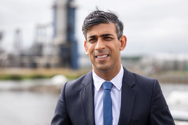 Rishi Sunak said he wanted to ‘max out the opportunities that we have in the North Sea’ for oil and gas development (Euan Duff/PA)