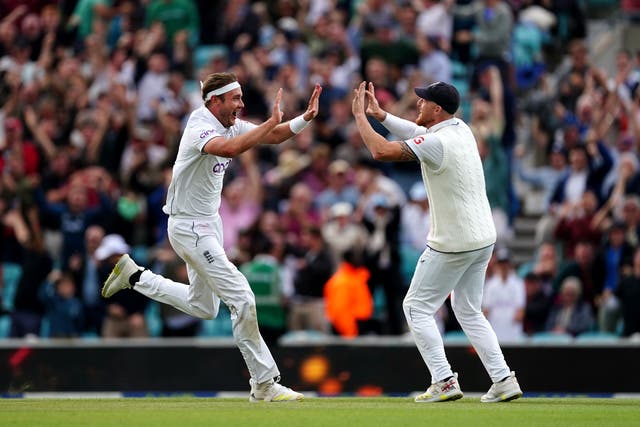 Stuart Broad delivered to finish his career on a high with victory in the final Ashes Test of the 2023 series (Mike Egerton/PA)