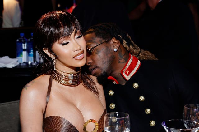 Cardi B and Offset attend the Pre-GRAMMY Gala & GRAMMY Salute to Industry Icons Honoring Julie Greenwald and Craig Kallman on February 04, 2023