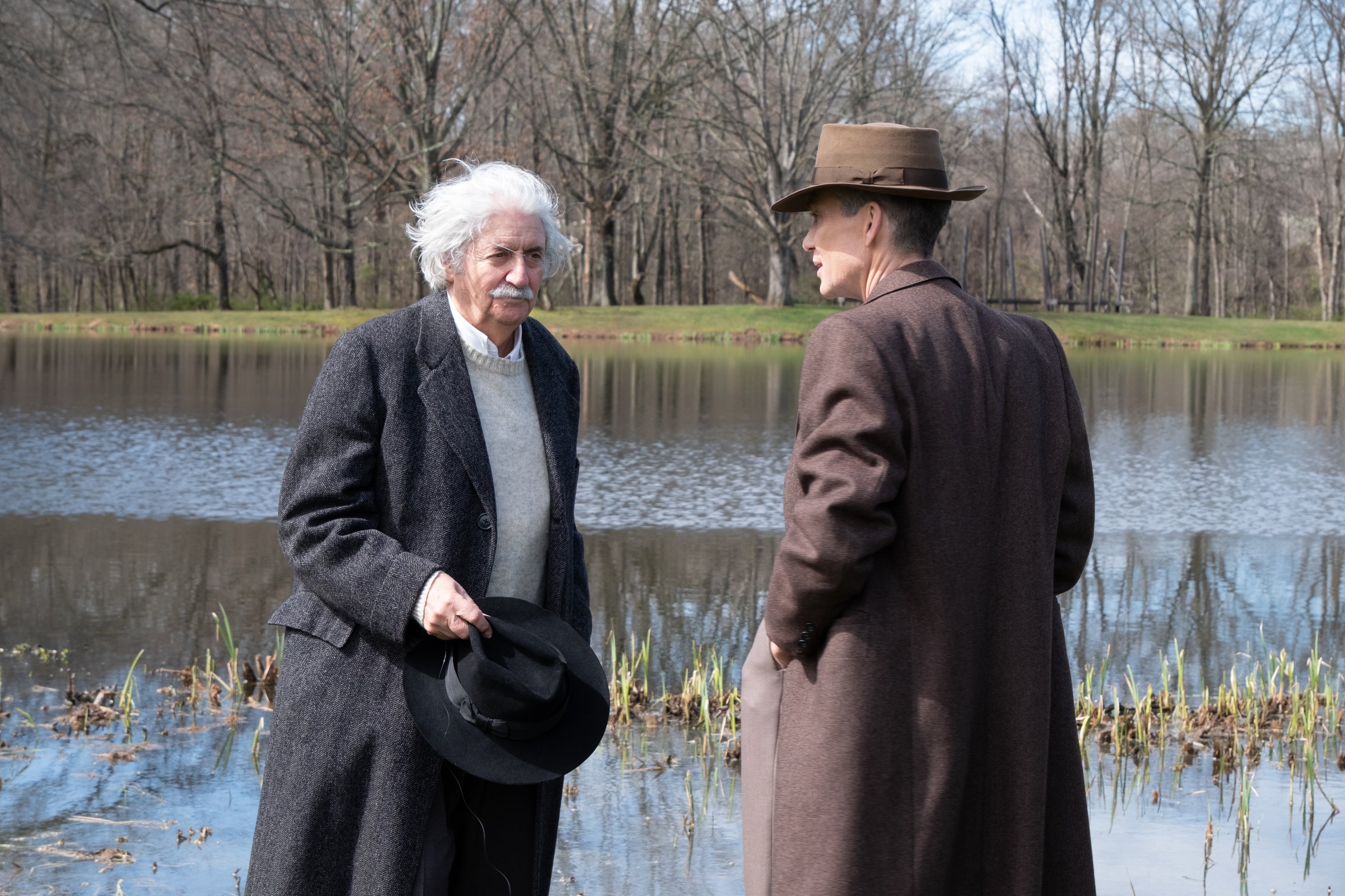 Conti (left) as Albert Einstein and Murphy as J Robert Oppenheimer in ‘Oppenheimer'
