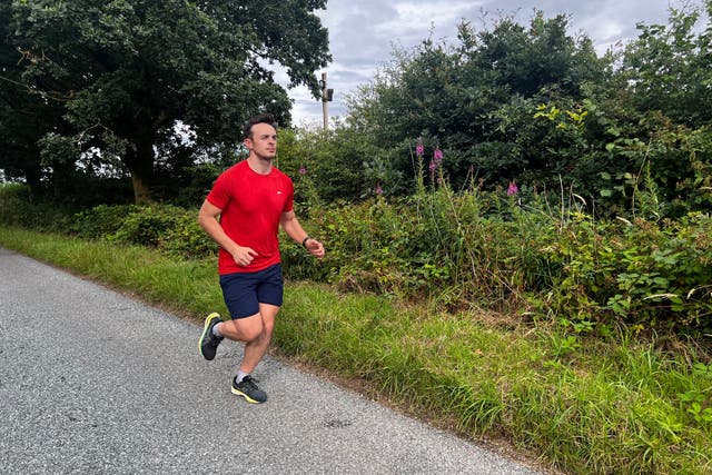 Tom Smee, from Staffordshire, hopes to complete 100 triathlons in 100 days to raise money for his friend who lives with muscular dystrophy (Tom Smee/PA)