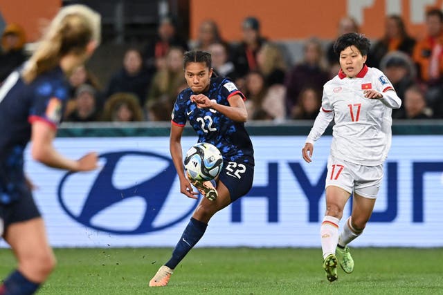 <p>Esmee Brugts scored two stunning goals for Netherlands in their thrashing of Vietnam </p>