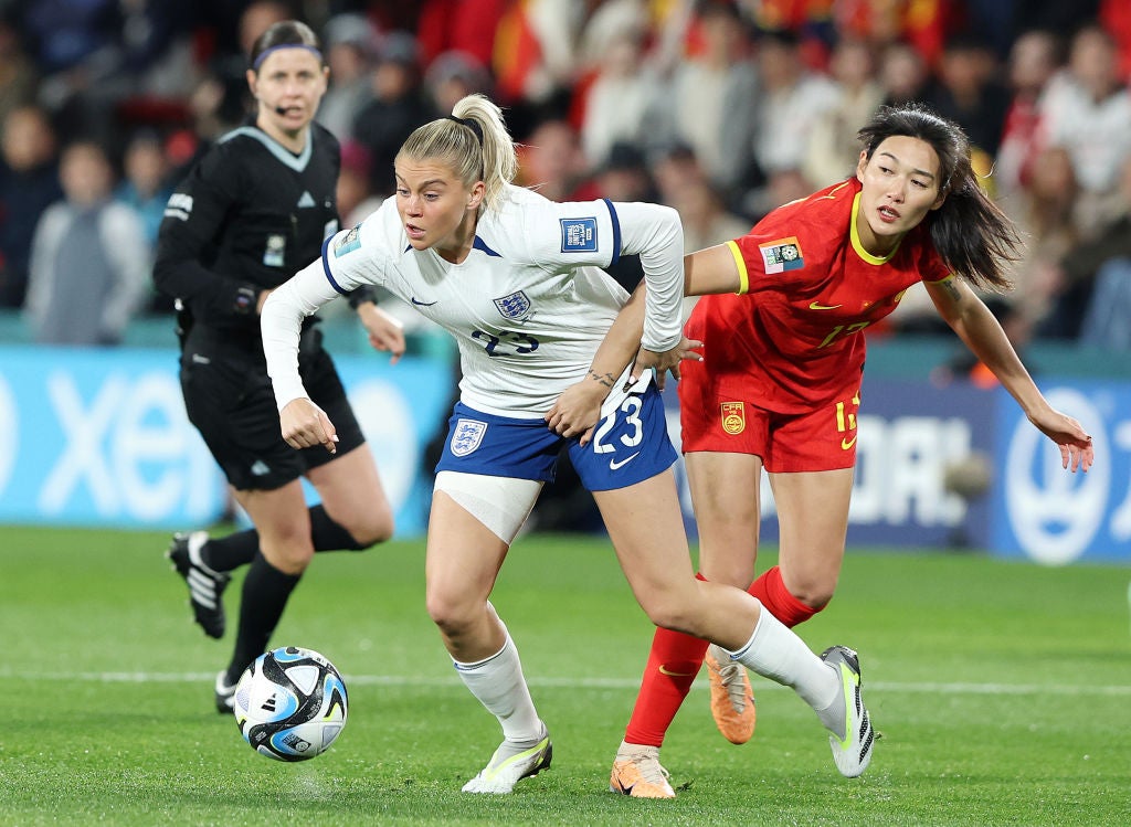 Alessia Russo ended her dry spell in front of goal with England’s opener