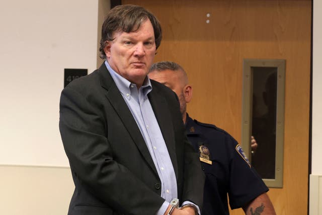 <p>Rex A Heuermann, the architect accused of murdering at least three women near Long Island’s Gilgo Beach, appears in Suffolk County Court on Tuesday</p>