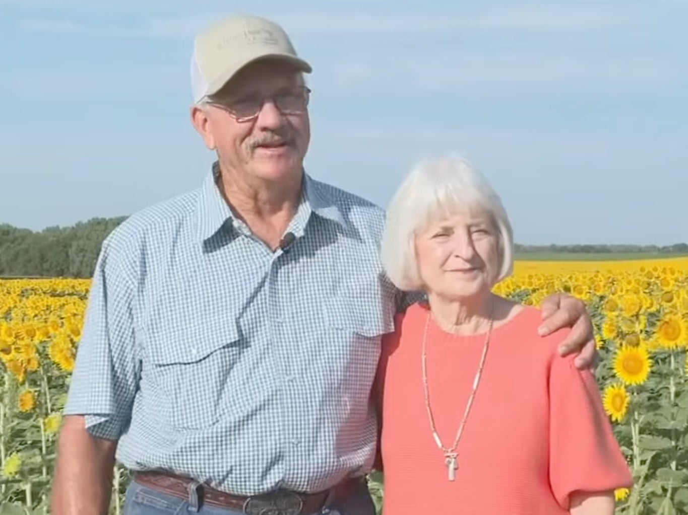 Farmer plants 80 acres of sunflowers to surprise wife for 50th wedding anniversary The Independent image