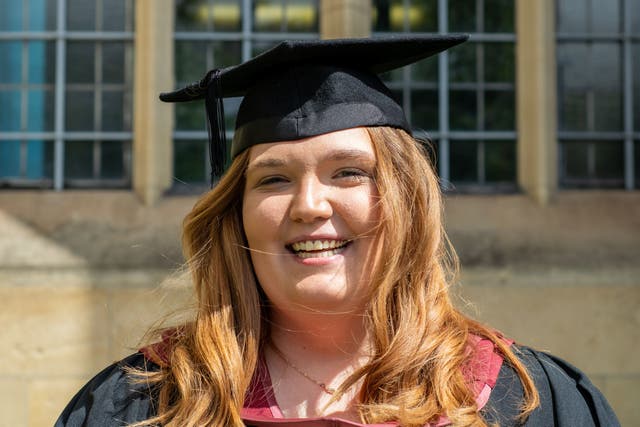 A student who was a young carer and went to 11 schools has graduated from university (University of Bristol/PA)
